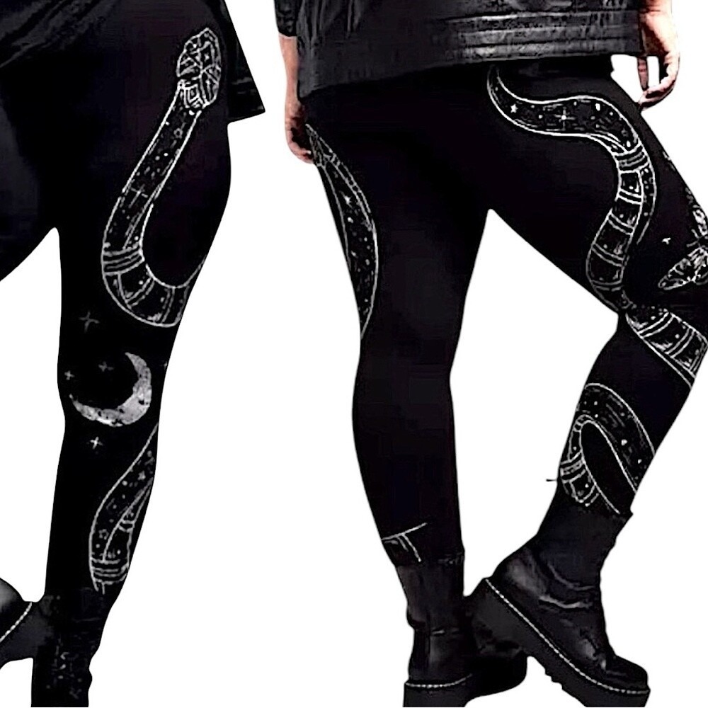 TORRID Nightfall Snake Black Leggings with White Snake Design NWT‎ Size 4X